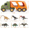 Toy Dinosaur for 2 3 4 Years Old Boys and Girls;  Car Transport Truck with Sound and Light;  6 Pack of 5'' Dinosaur Toys;  Educational Realistic Dinos