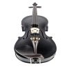 [Do Not Sell on Amazon]Glarry GV102 4/4 Solid Wood EQ Violin Case Bow Violin Strings Shoulder Rest Electronic Tuner Connecting Wire Cloth Black