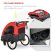 Aosom Bike Trailer for Kids 3 In1 Foldable Child Jogger Stroller Baby Stroller Transport Carrier with Shock Absorber System Rubber Tires Adjustable Ha