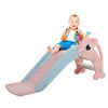 2 in 1 Slide, Toddler Freestanding Extra Long Slide with Basketball Hoop & Ball, Indoor Outdoor, Pink