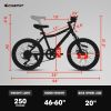 S20101 Ecarpat 20 Inch Kids Bike, Boys Girls Mountain Bike Ages 8-12, 7 Speed Teenager Children Kids' Bicycles, Front Suspension Disc U Brake, 14 Inch
