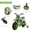 Aosom 12V Kids Motorcycle Dirt Bike Electric Battery-Powered Ride-On Toy Off-road Street Bike with Charging Battery, Training Wheels Green