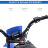 Aosom 12V Kids Motorcycle Dirt Bike Electric Battery-Powered Ride-On Toy Off-road Street Bike with Charging Battery, Training Wheels Blue