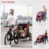 Aosom Bike Trailer for Kids 3 In1 Foldable Child Jogger Stroller Baby Stroller Transport Carrier with Shock Absorber System Rubber Tires Adjustable Ha
