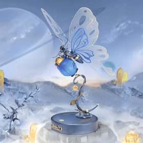 ROKR Starry Blue Mechanical Butterfly Plastic 3D Puzzle DIY Model Kid Xmas Gifts (Option: MI05B)