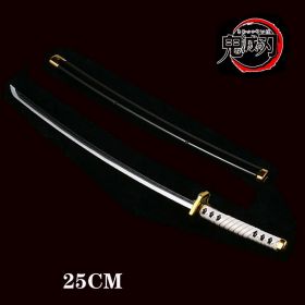 Kimetsu no Yaiba Sword Weapon Demon Slayer Satoman Tanjiro Cosplay Sword 1:1 Anime Ninja Knife Wood 25cm Katana Prop (Color: gui dao-1, size: 25cm)