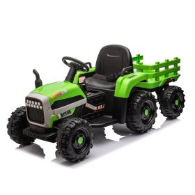 Ride on Tractor with Trailer,24V Battery Powered Electric Tractor Toy, 200w*2motor 1.86-4.97MPH/Remote Control,electric car for kids,Three speed adjus (Color: as Pic)