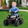 Kids Ride-on ATV, 6V Battery Powered Electric Quad Car with Music, LED Lights and Spray Device, 4 Wheeled Ride-on Toy for Toddlers Age 3-5, Black