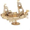 New Wooden Diy Assembled Three-Dimensional Puzzle Model Pumpkin Car Ferris Wheel Carousel Sailboat Creative Assembly Ornaments